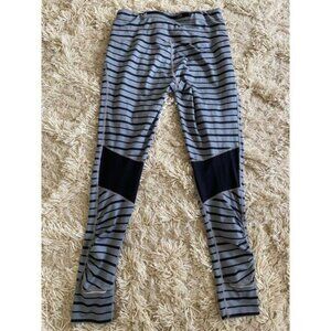 Athleta Striped High Waist Leggings Compression Mesh Knee Panels Workout